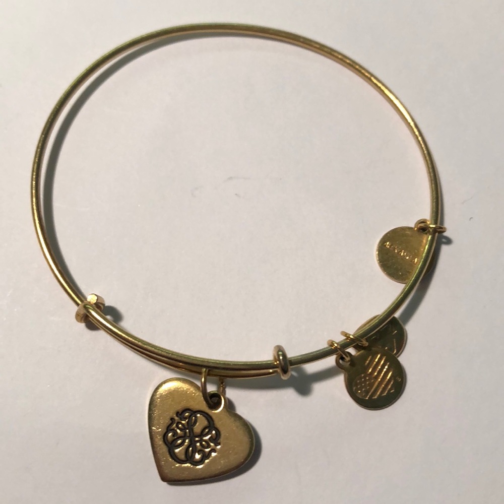 Alex & Ani Path of Life Heart Gold Bangle